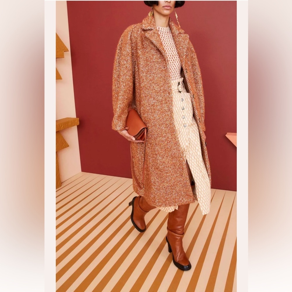 🍁ULLA JOHNSON Luxury Alpaca Wool Lana coat in Bronzite - RARE